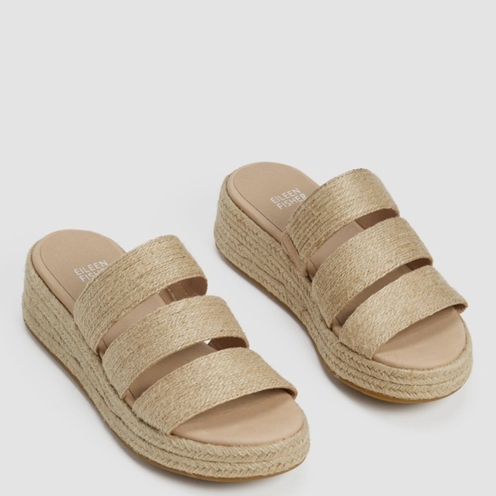 Eileen fisher Mayla Jute Espadrille Sandal women size 8 color natural NWOB